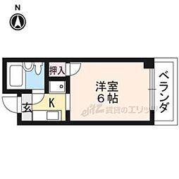 京福電気鉄道北野線 北野白梅町駅 バス6分 今出川浄福寺下車 徒歩5分の賃貸マンション 2階1Kの間取り