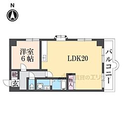 叡山電鉄叡山本線 一乗寺駅 徒歩2分の賃貸マンション 3階1LDKの間取り