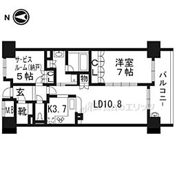 ライオンズ四条烏丸セントマークス 6階2LDKの間取り