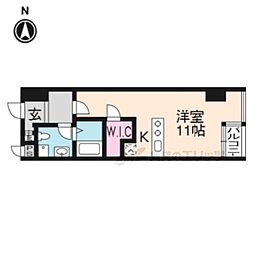 京阪本線 出町柳駅 徒歩5分の賃貸マンション 4階ワンルームの間取り