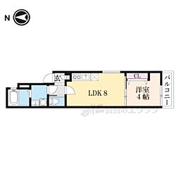 ＹＵＭＡＲＩＮ7ｍａｒｉｋｏｊｉ 3階1LDKの間取り
