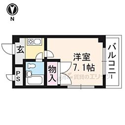 ＡＹメゾン烏丸北大路 2階1Kの間取り