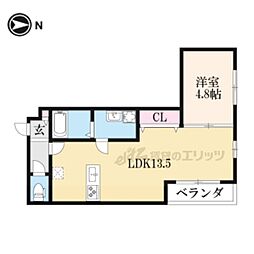 アールグランツ東船岡 3階1LDKの間取り