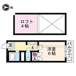 叡山電鉄叡山本線 茶山・京都芸術大学駅 徒歩8分の賃貸マンション 1階1Kの間取り