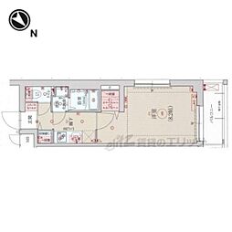 ベラジオ雅び京都洛北ガーデン 2階1Kの間取り
