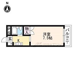 メゾンジョアＰａｒｔI 3階1Kの間取り