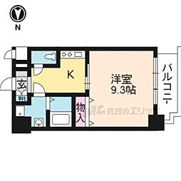 ルピナス紫明 3階1Kの間取り