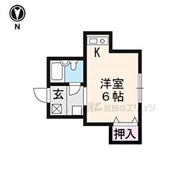 アンクルアベニュー 1Kの間取図画像