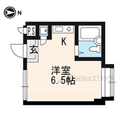 Dyu北白川 ワンルームの間取図画像