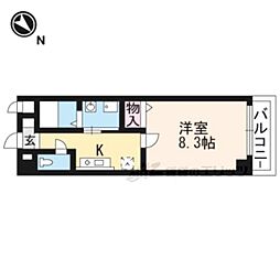 カーサ5 1Kの間取図画像