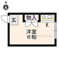 コーポK ワンルームの間取図画像