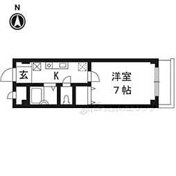 アルビーコート 1Kの間取図画像