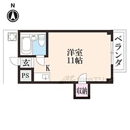 AS-1七條 ワンルームの間取図画像