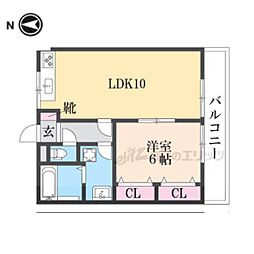 レジデンス了以苑 1LDKの間取図画像