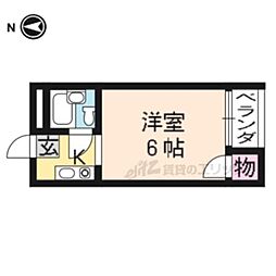 シャトルウサミ 1Kの間取図画像