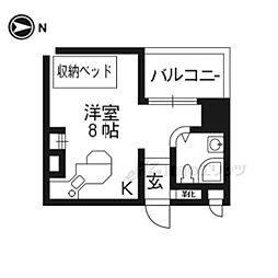 ラ・パルフェ・ド・レジェール ワンルームの間取図画像