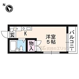 レオパレスドルフィン 1Kの間取図画像
