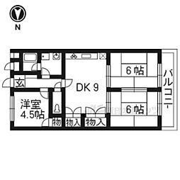 デラシオン御室南棟 3LDKの間取図画像