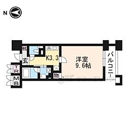 パインフィールド洛東 1Kの間取図画像