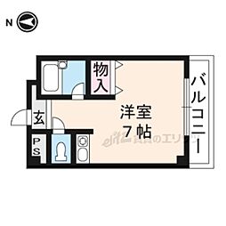 サンフェスタ東福寺C棟 ワンルームの間取図画像