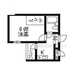 御幸町ハイツ 1Kの間取図画像
