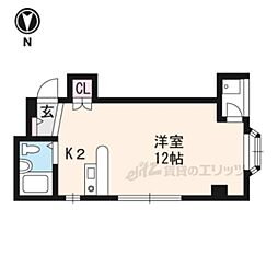 JR東海道・山陽本線 山科駅 徒歩14分の賃貸マンション 3階ワンルームの間取り