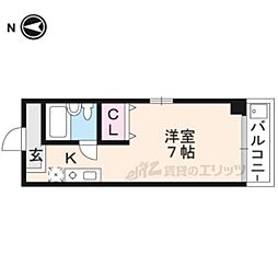 ブランシェ木下 4階1Kの間取り