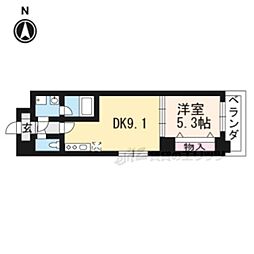 エターナルコート三条 1階1DKの間取り