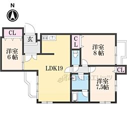 京都地下鉄東西線 京都市役所前駅 徒歩4分の賃貸マンション 4階3LDKの間取り