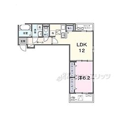 ブルックIII 1階1LDKの間取り