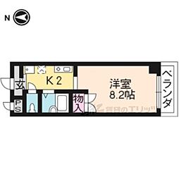 京都地下鉄東西線 六地蔵駅 徒歩4分の賃貸マンション 1階1Kの間取り