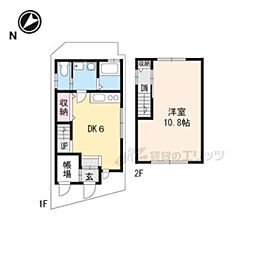 京阪本線 伏見稲荷駅 徒歩9分の賃貸一戸建て 1階1DKの間取り