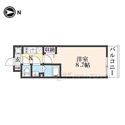 (仮称)グランデコート御陵天徳町 4階1Kの間取り