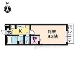 アウドムラ 1階1Kの間取り