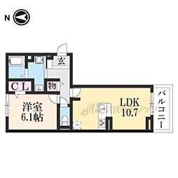ジラソーレ 2階1LDKの間取り