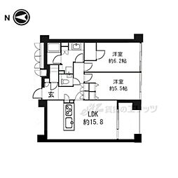THE RESIDENCE京都東洞院四条 4階2LDKの間取り