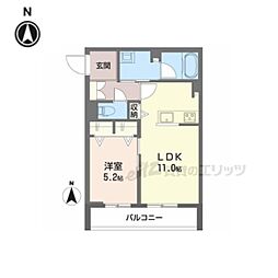 シャーメゾン　マーサ東山 202 2階1LDKの間取り