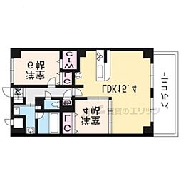 ザ・グレース京都岡崎 1階2LDKの間取り