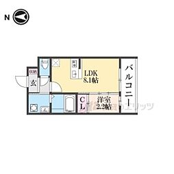 アドバンス京都リエートII 4階1LDKの間取り