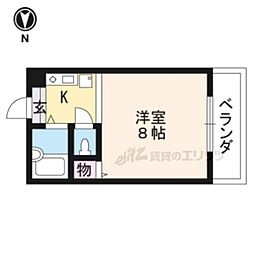 鞘町フラッツ 3階1Kの間取り