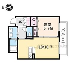 シャーメゾンＭＩＳＨＡ 3階1LDKの間取り