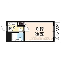 シティパレス京都東山 3階1Kの間取り