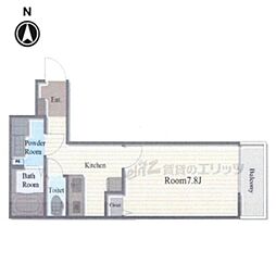 Ｒｉｔａ椥辻 3階1Kの間取り