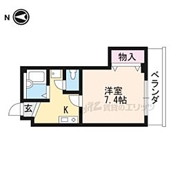 エクセレント山田 3階1Kの間取り