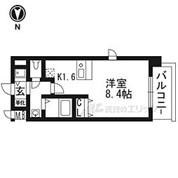 プレサンス京都烏丸NEXT 7階ワンルームの間取り