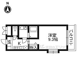 メゾン・グローリー 4階1Kの間取り