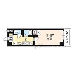 ヴィアーレ四条大宮 1Kの間取図画像