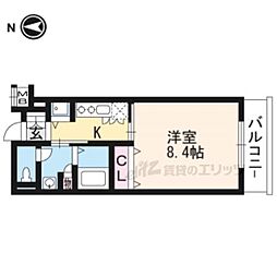 マンションロードウェイ 1Kの間取図画像