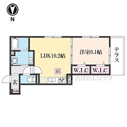 GRAAM深草 South 1LDKの間取図画像