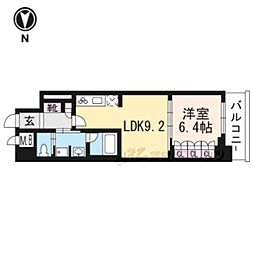 リーガル京都五条大宮 1LDKの間取図画像